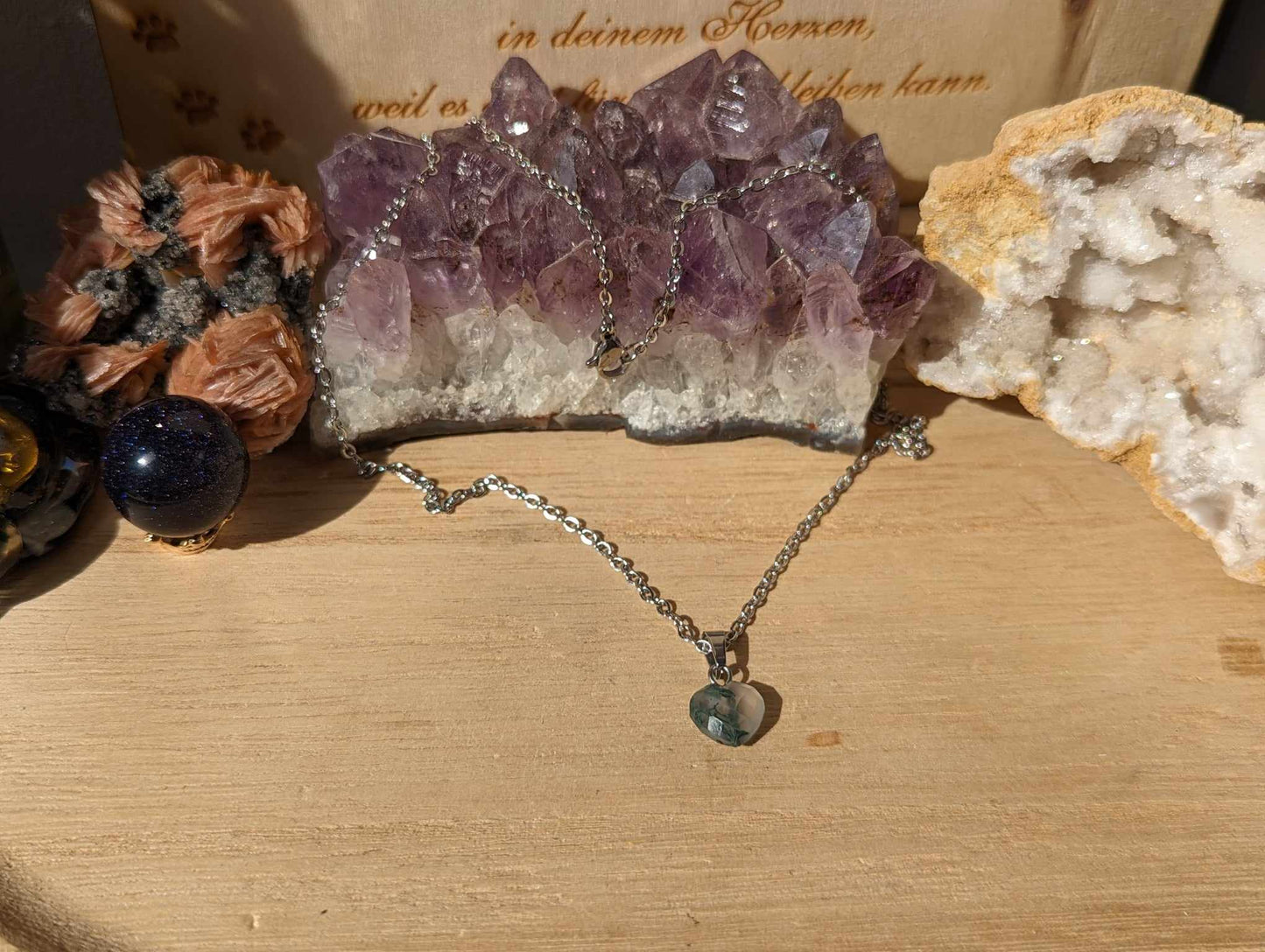 Rosenquarz Herz Anhänger