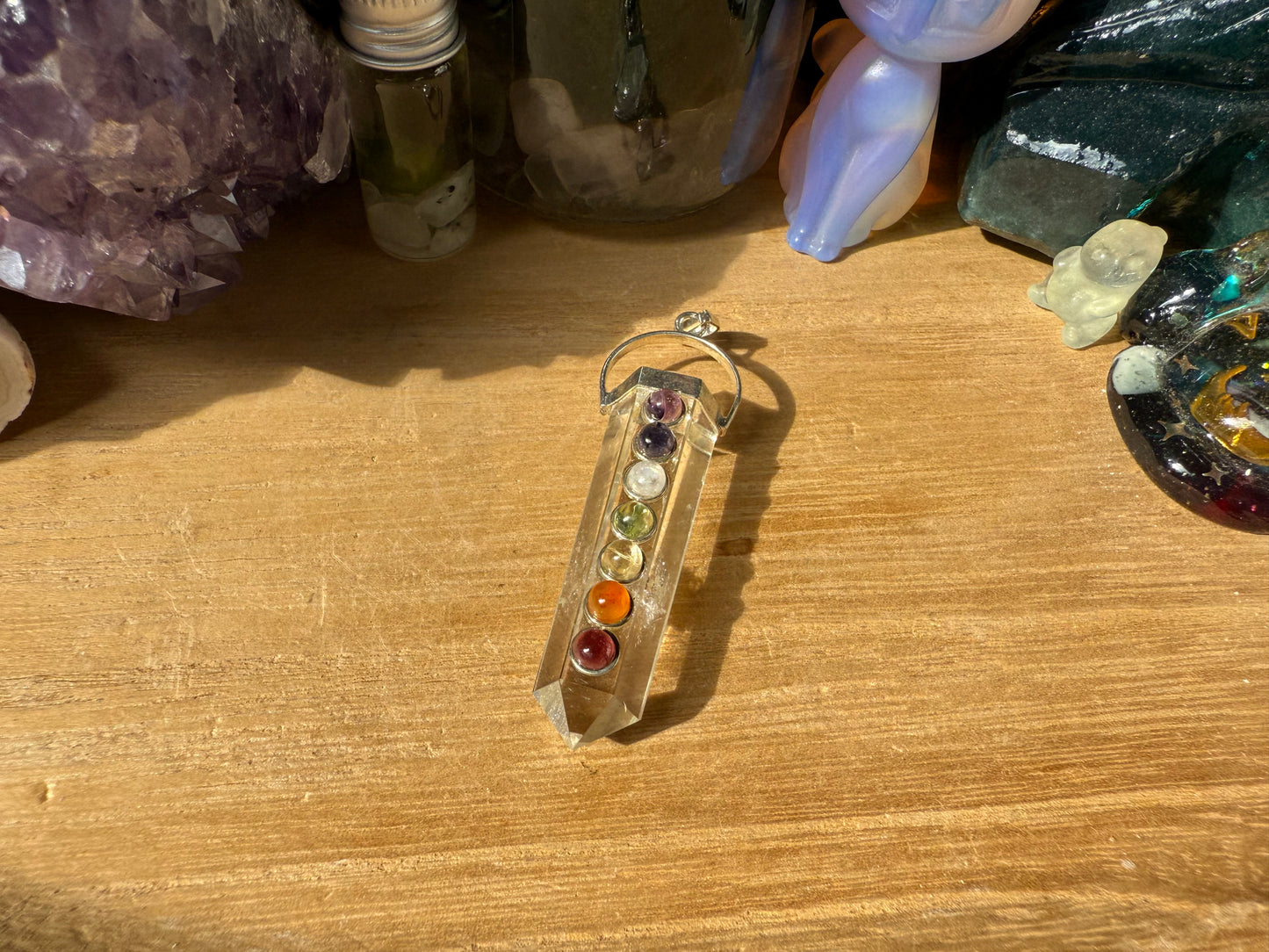 Bergkristall Chakra Anhänger