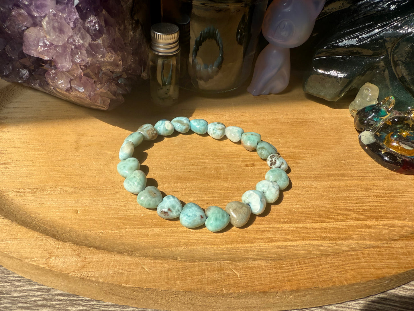 Larimar Herz Armband
