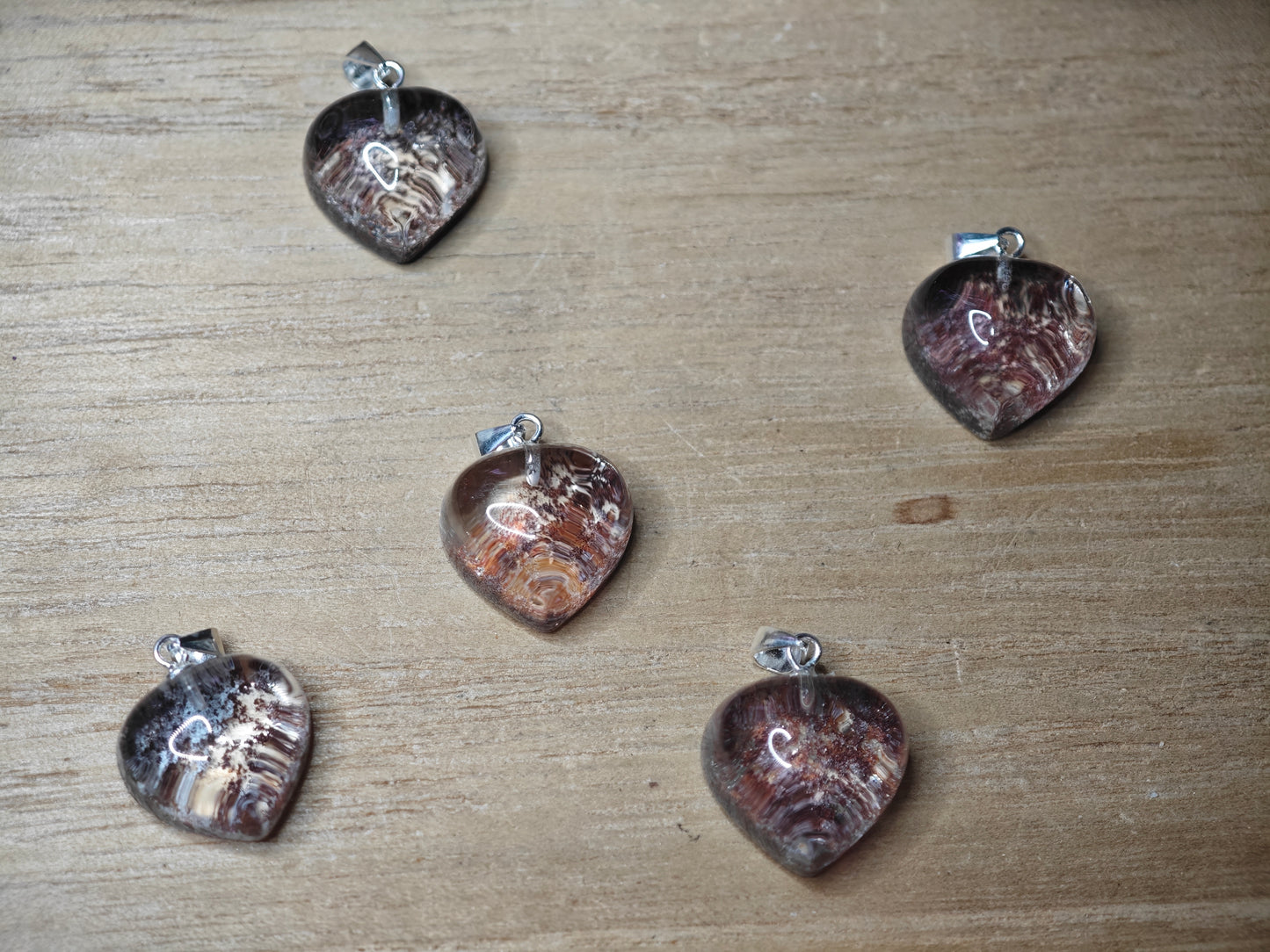 Gartenquarz Herz Anhänger 925er Silber