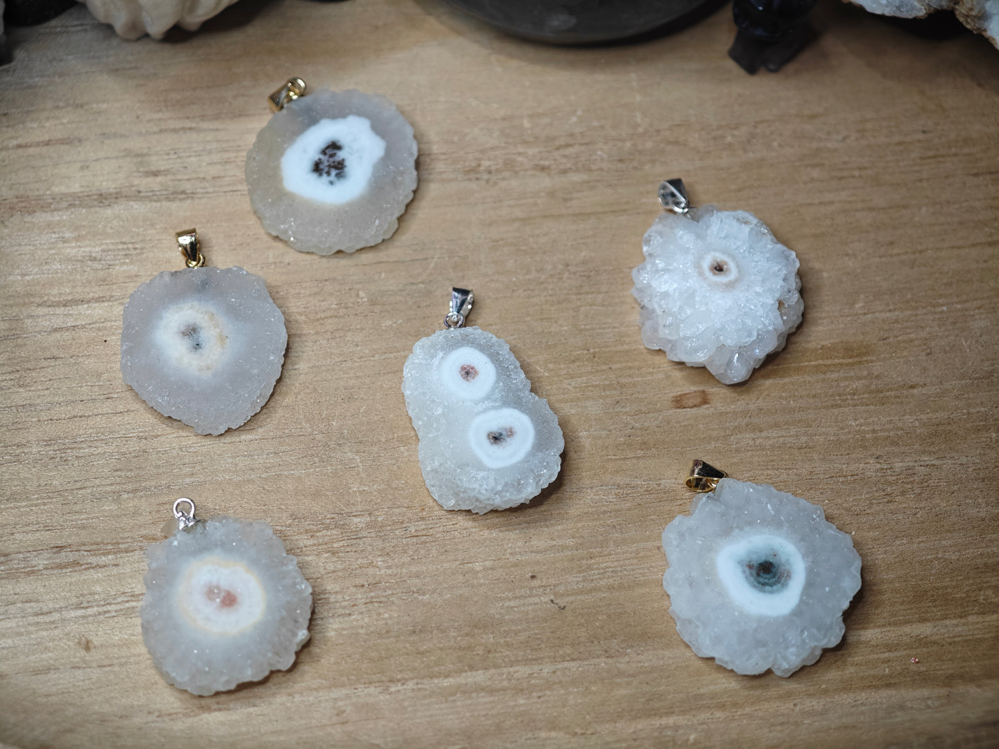 Weiße Achat Anhänger 925er Silber