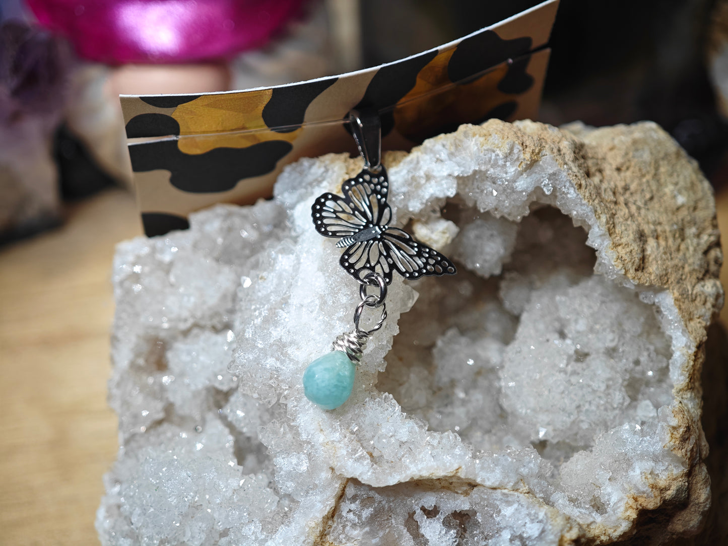 Schmetterling Anhänger Amazonit