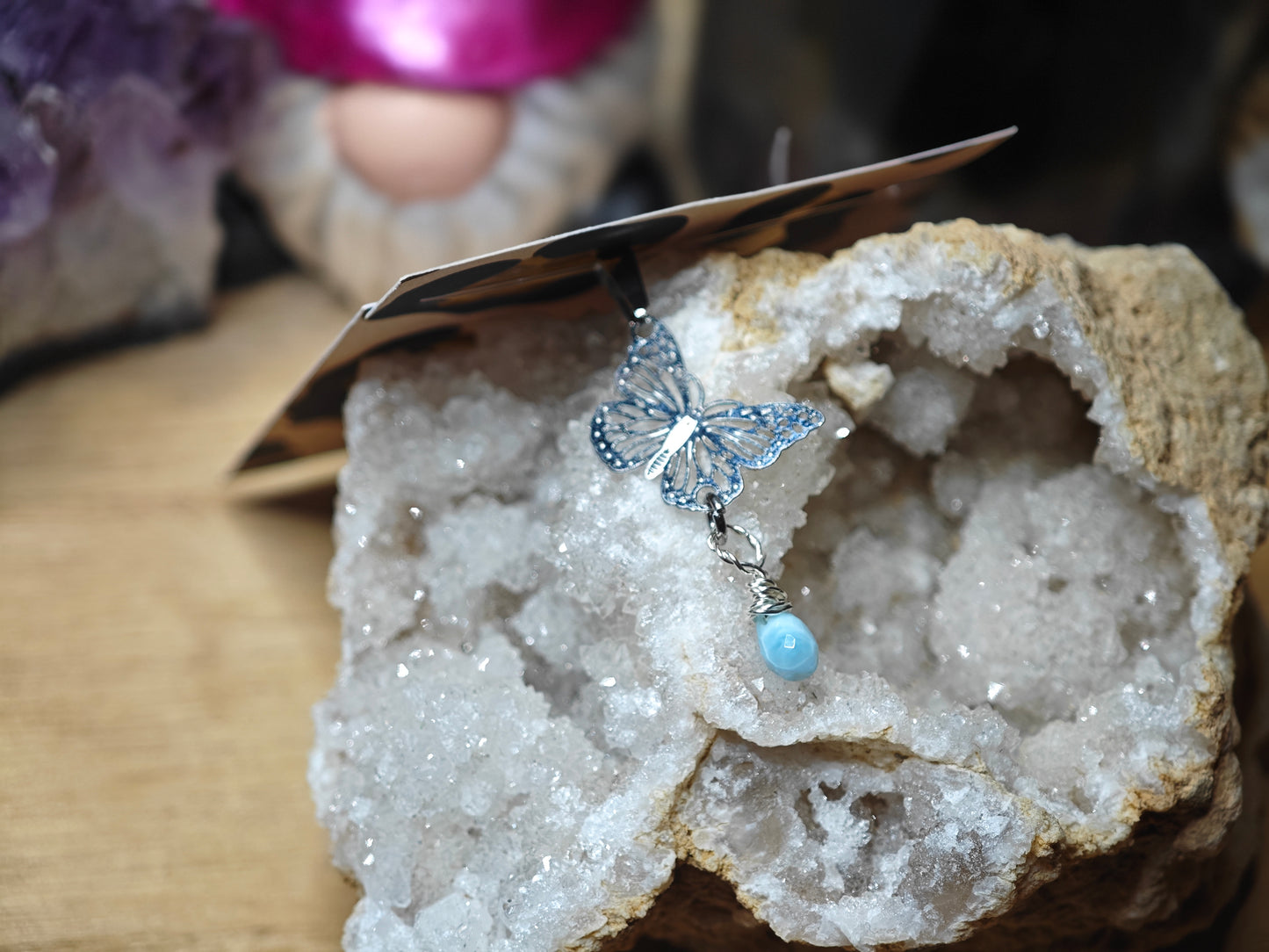 Schmetterling Anhänger Larimar