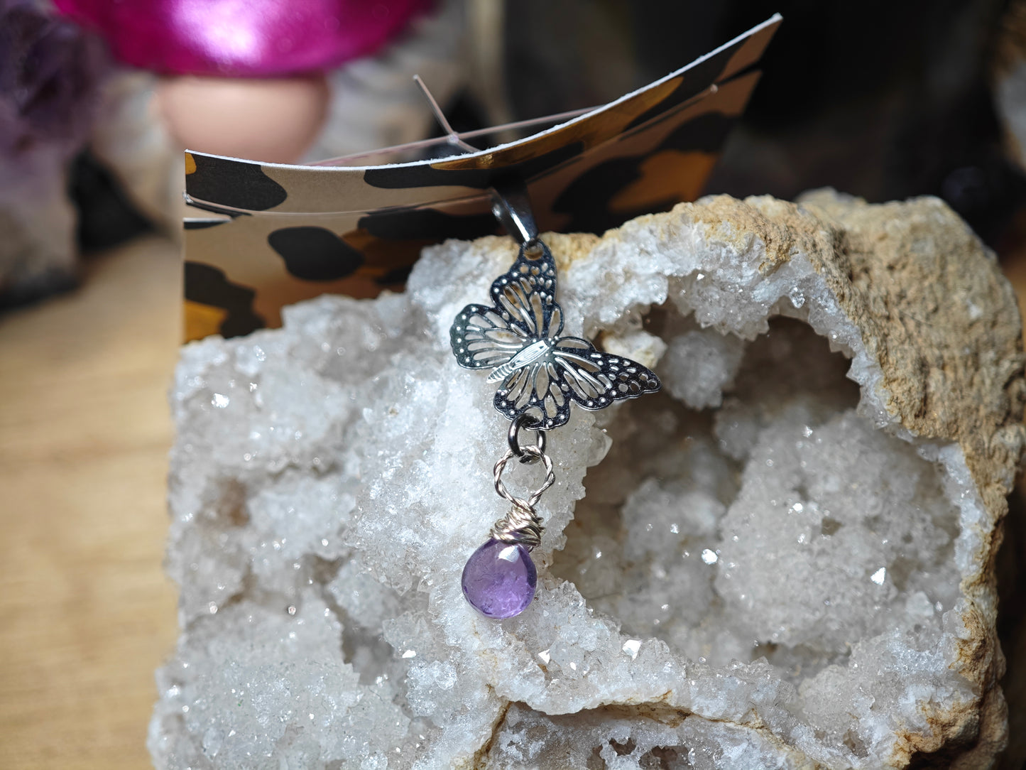 Schmetterling Anhänger Amethyst