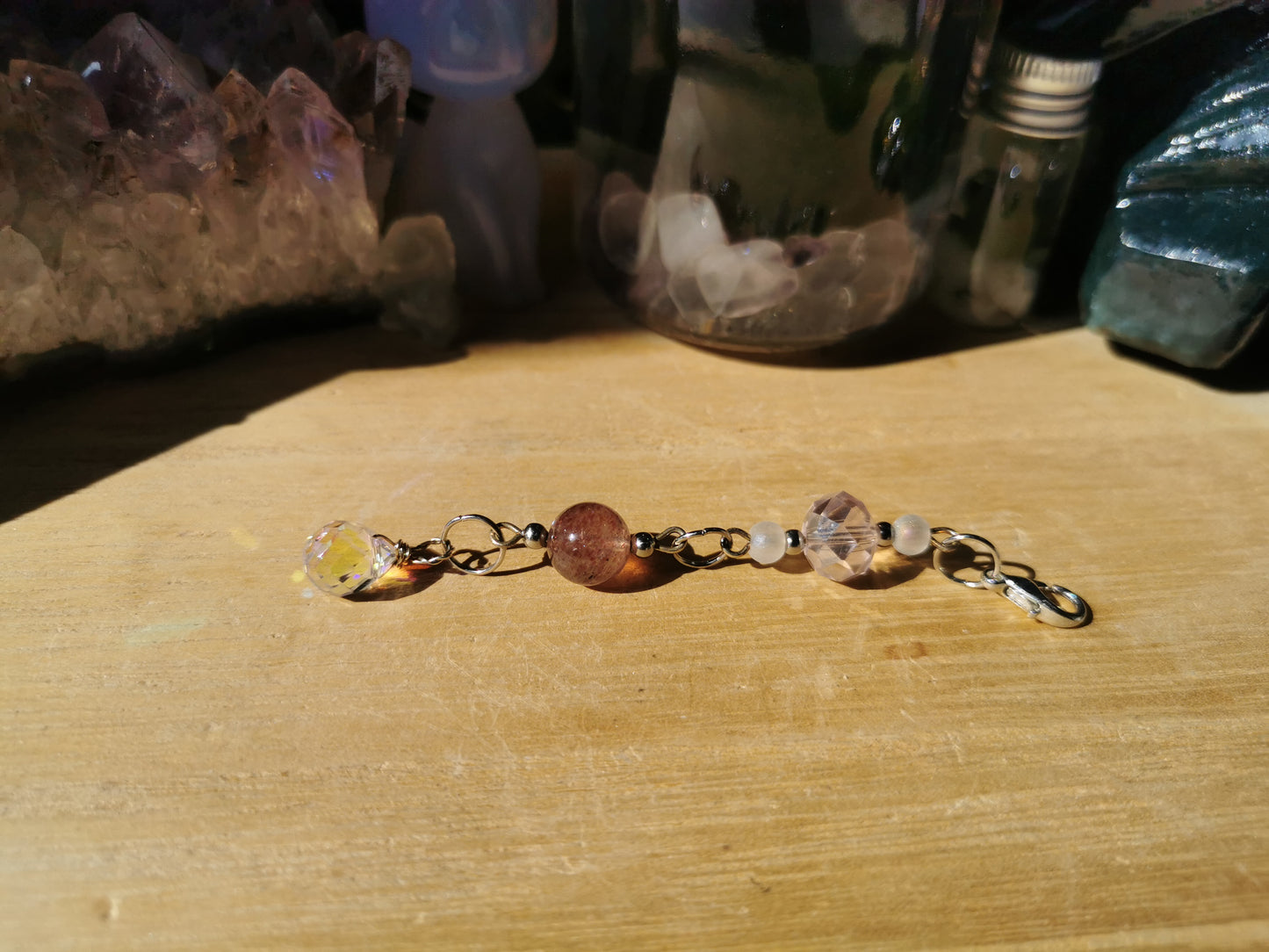 Mini Suncatcher Erdbeerquarz