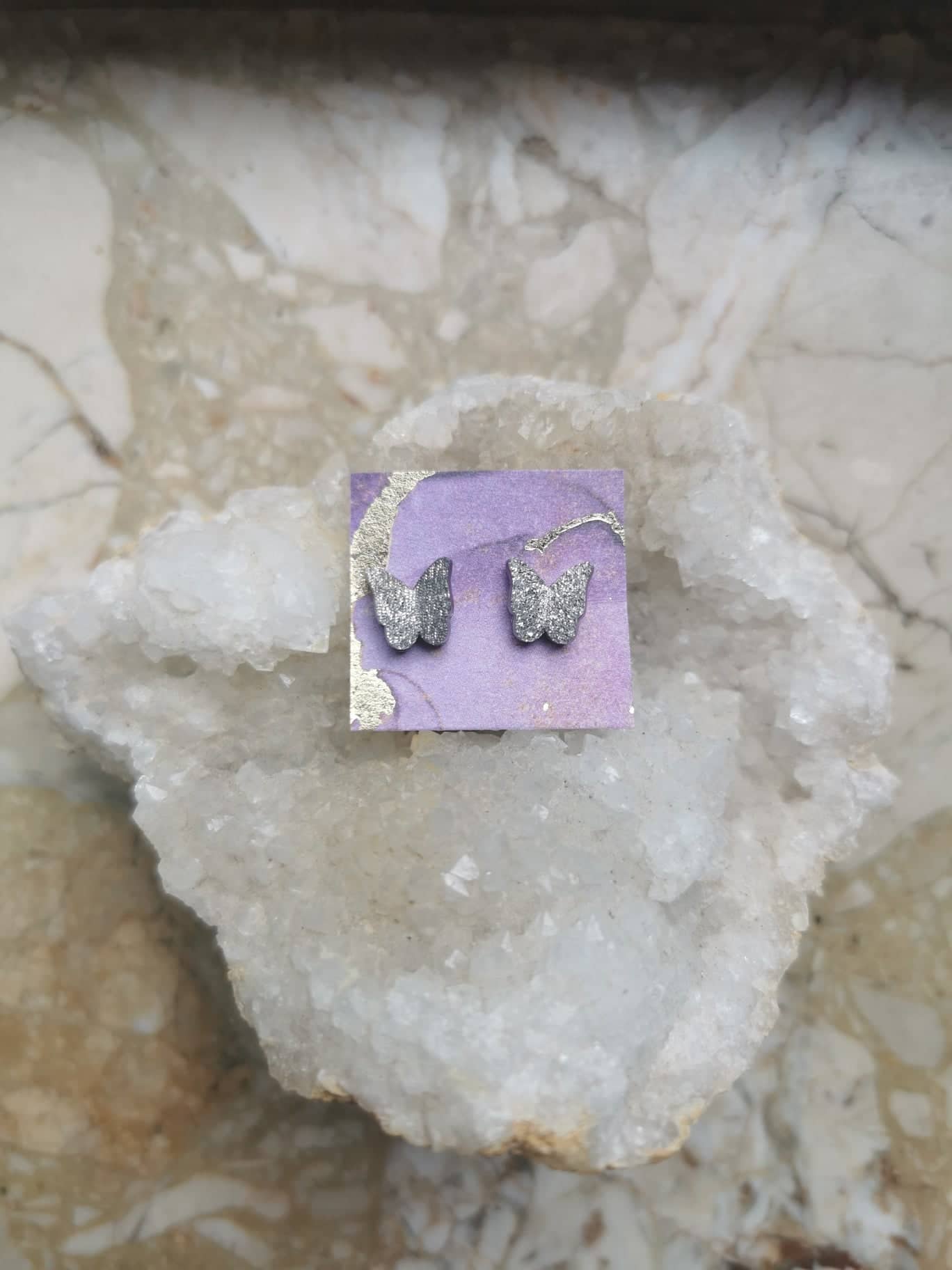 Ohrringe Schmetterling Glitzer