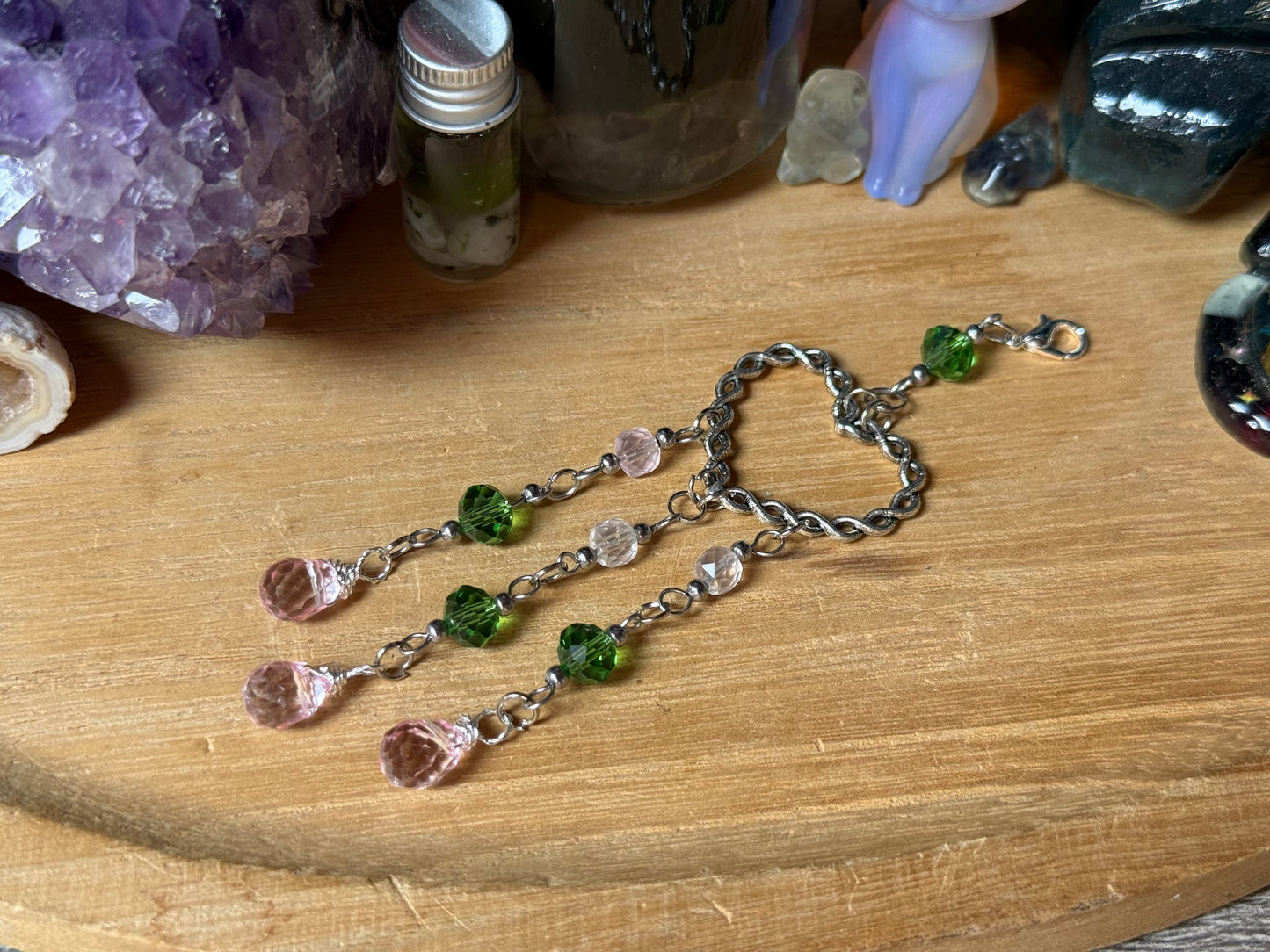 Suncatcher Frühling Herz Rosenquarz