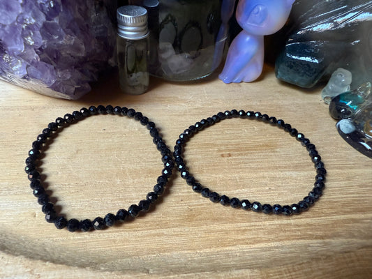 Schwarzer Turmalin Armband facettiert