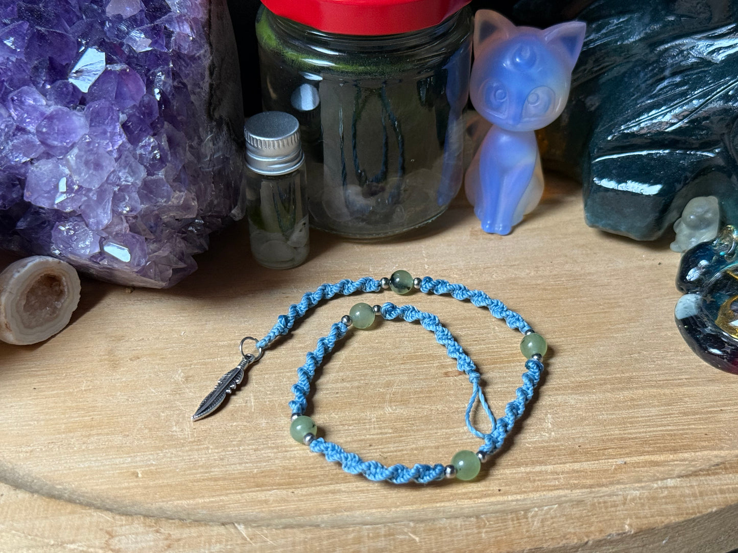 Haarsträhne jeansblau