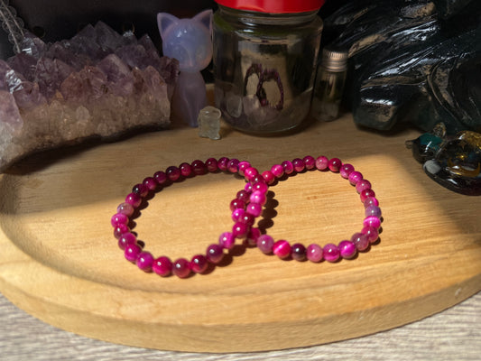 Pinker Tigerauge Armband 6mm