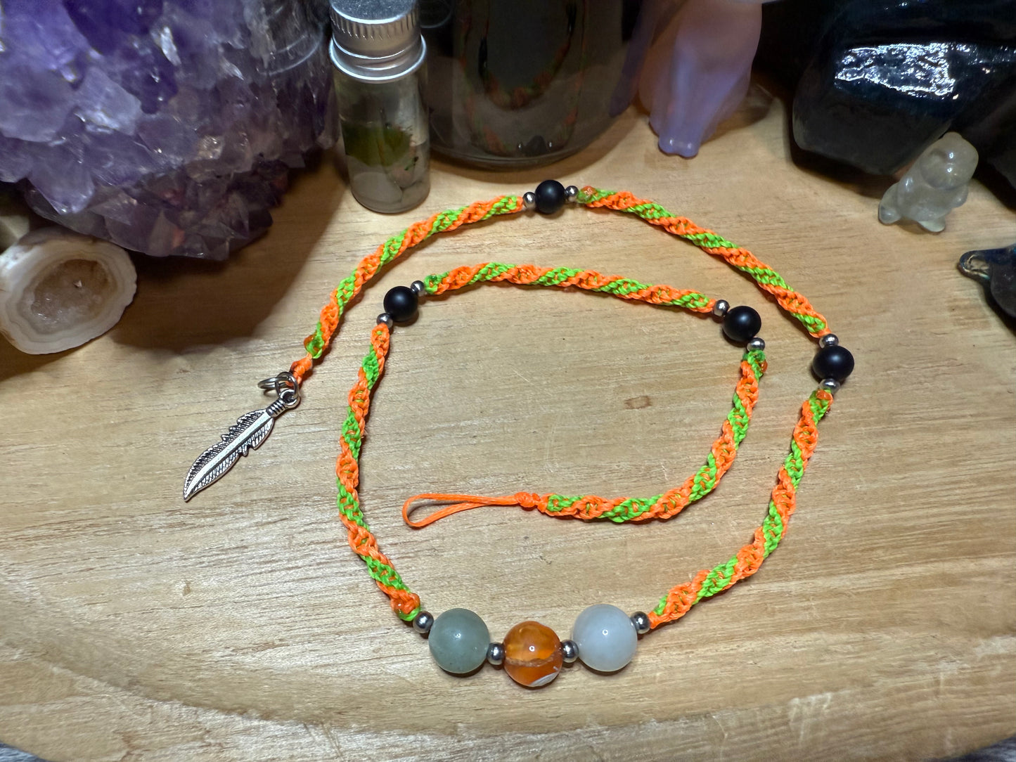 Haarsträhne orange grün