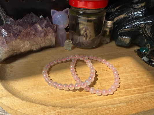 Angel Aura Rosenquarz Armband 6mm