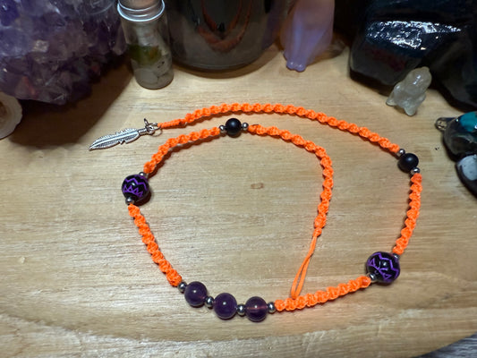 Haarsträhne neonorange