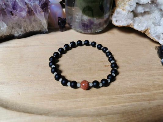 Goldfluss Onyx Armband nachtleuchtend