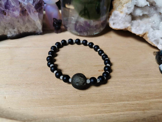 Goldobsidian Mond Onyx Armband nachtleuchtend