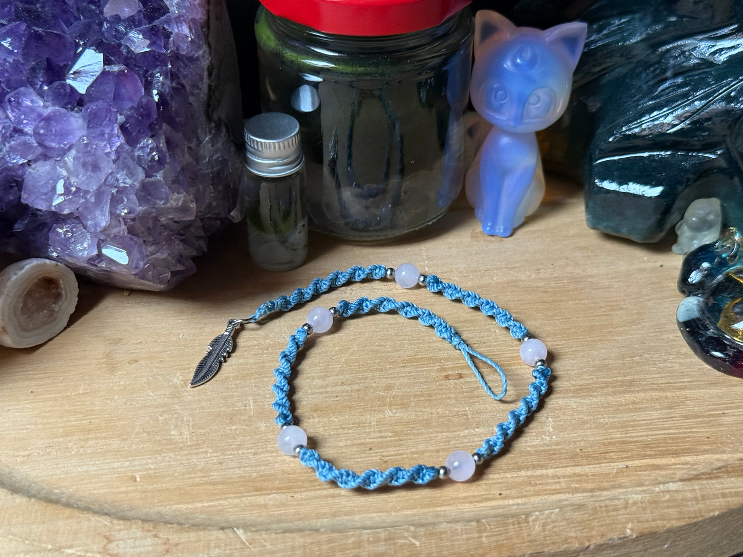 Haarsträhne jeansblau