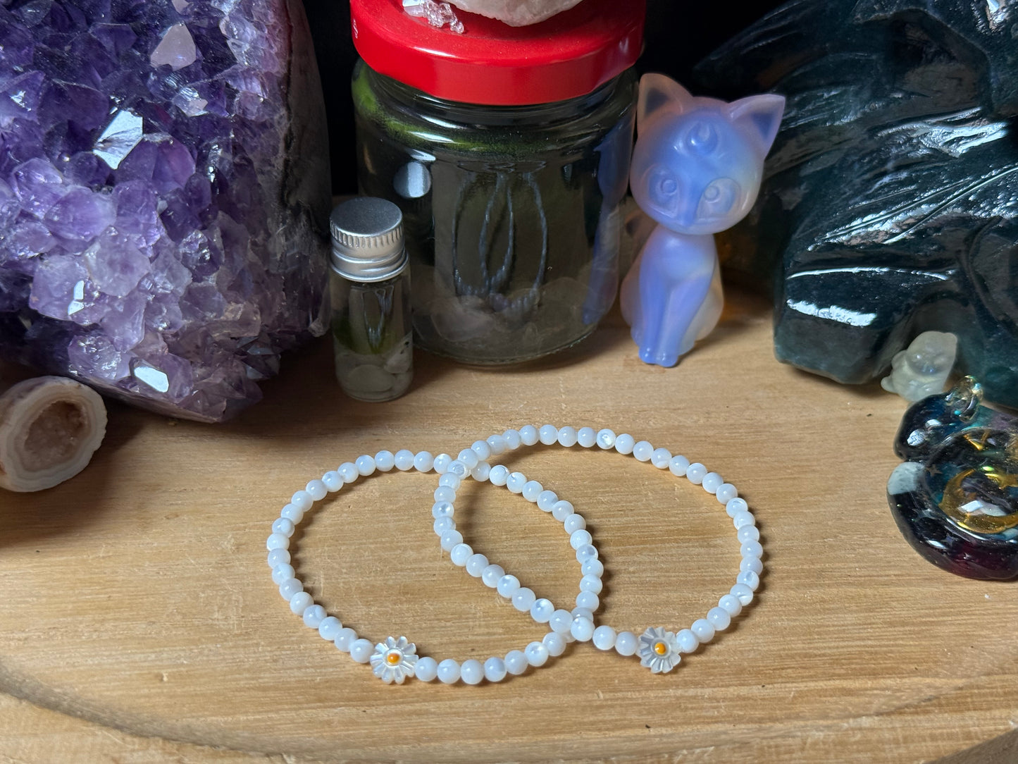 Blumen Muschel Armband