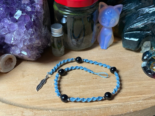 Haarsträhne jeansblau