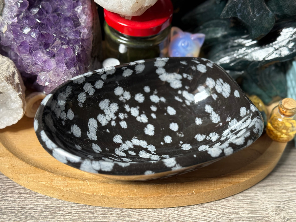 Schneeflocken Obsidian Schale