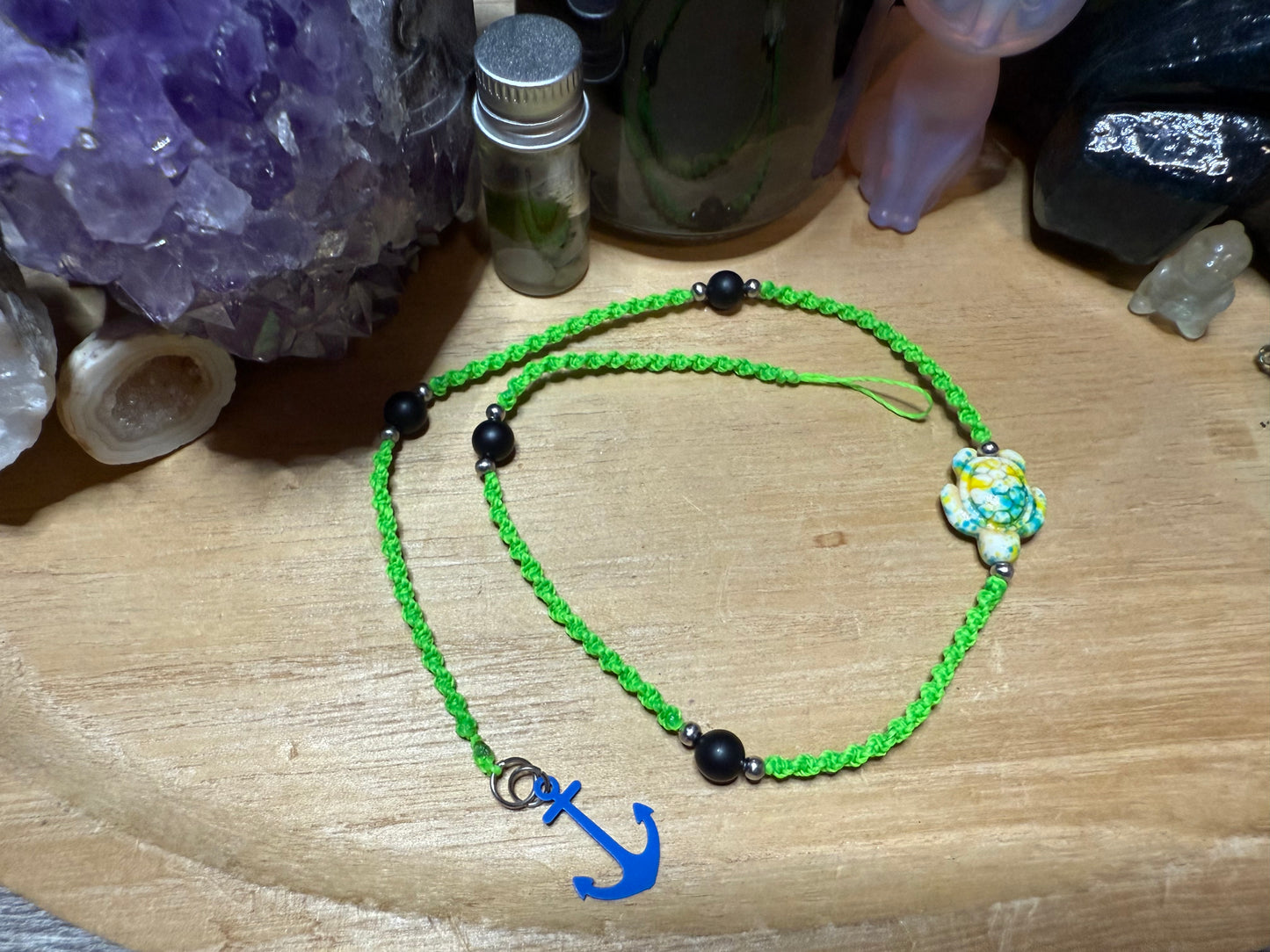 Haarsträhne neongrün