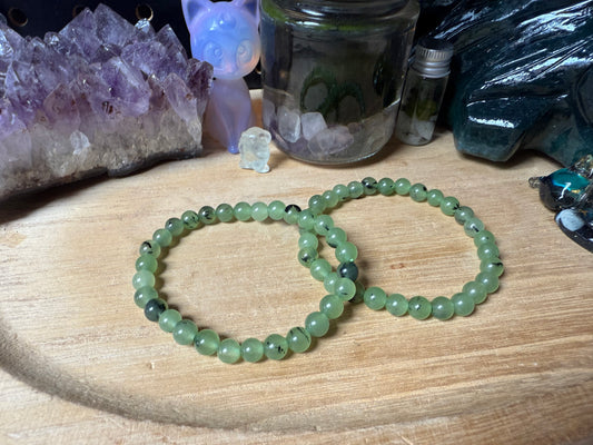 Prehnit Armband 6mm