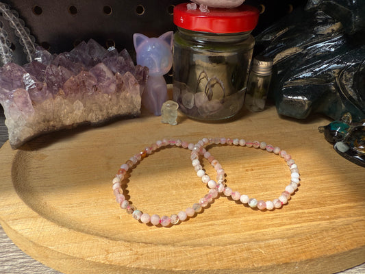 Facettiertes Blumenachat Armband 4mm