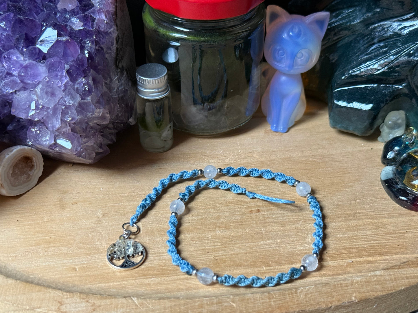 Haarsträhne jeansblau