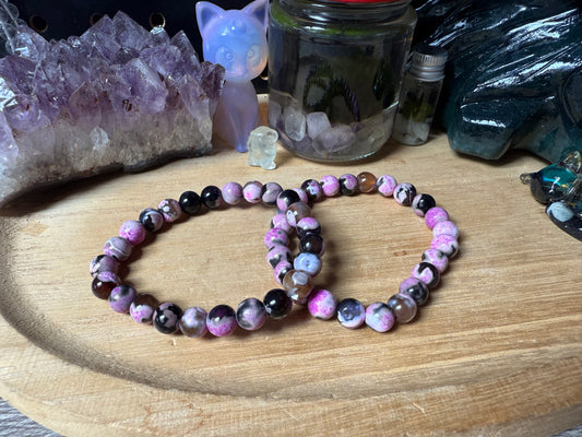 Rosa Orcaachat Armband 8mm
