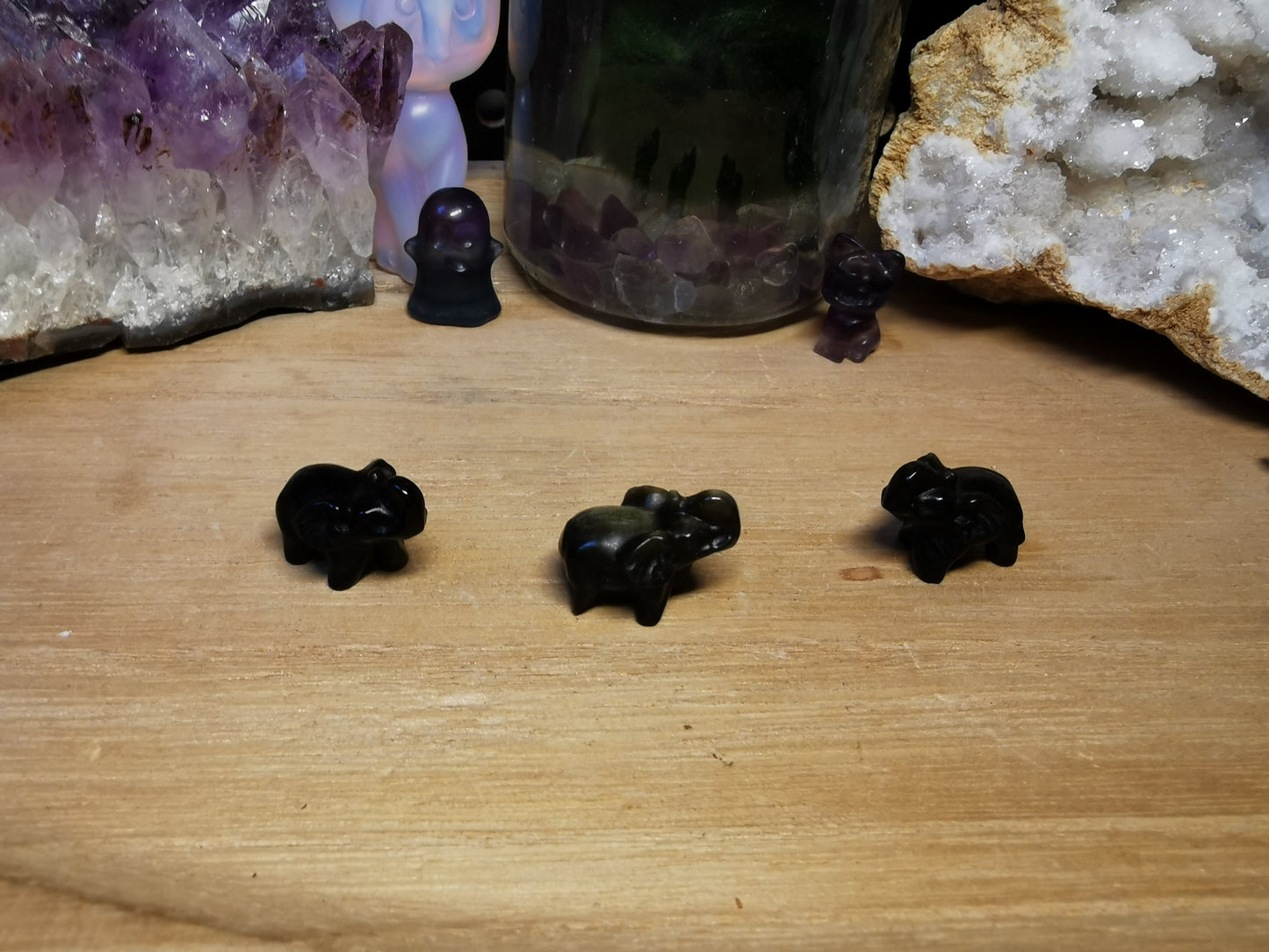 Gold Obsidian Mini Elefant