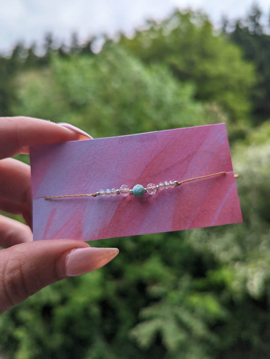 Larimar Makramee Armband