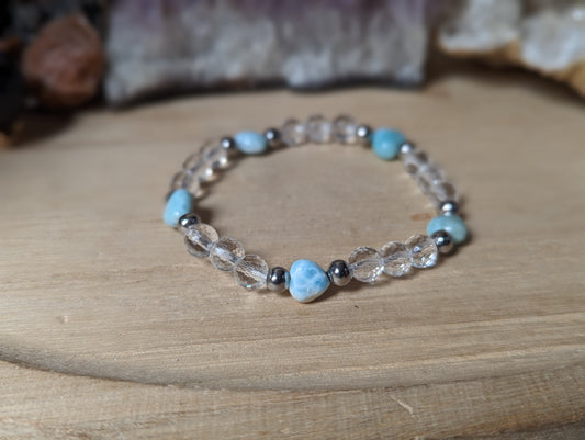 Larimar Bergkristall Armband