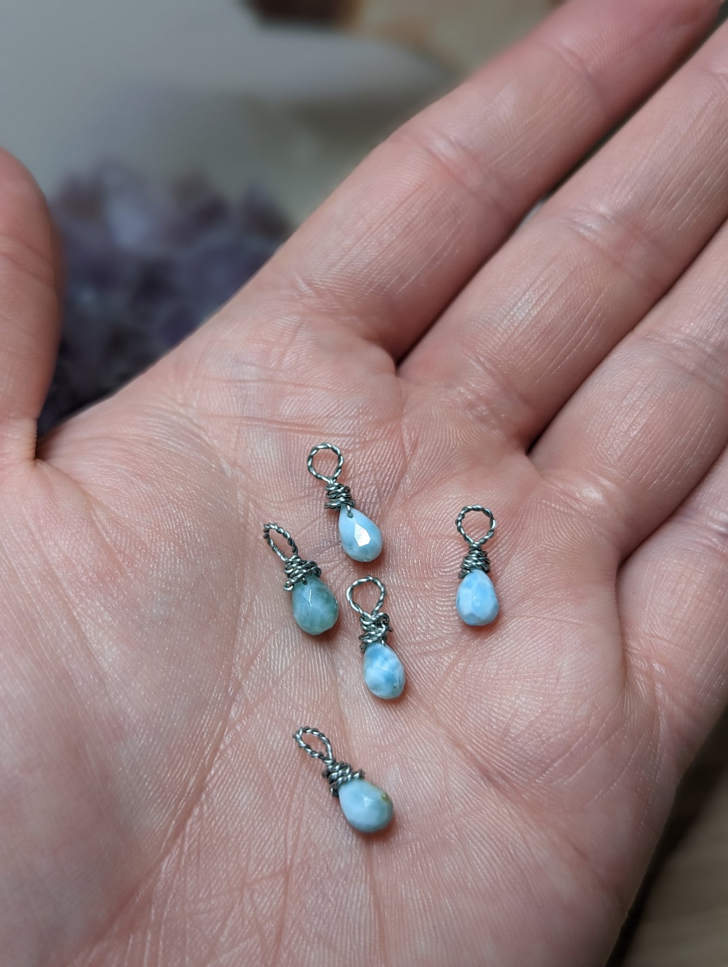 Larimar Tropfen Anhänger